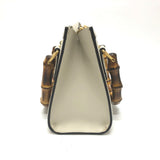 Gucci Shoulder Bag 655661 leather white GG Marmont Diana Bamboo Women
