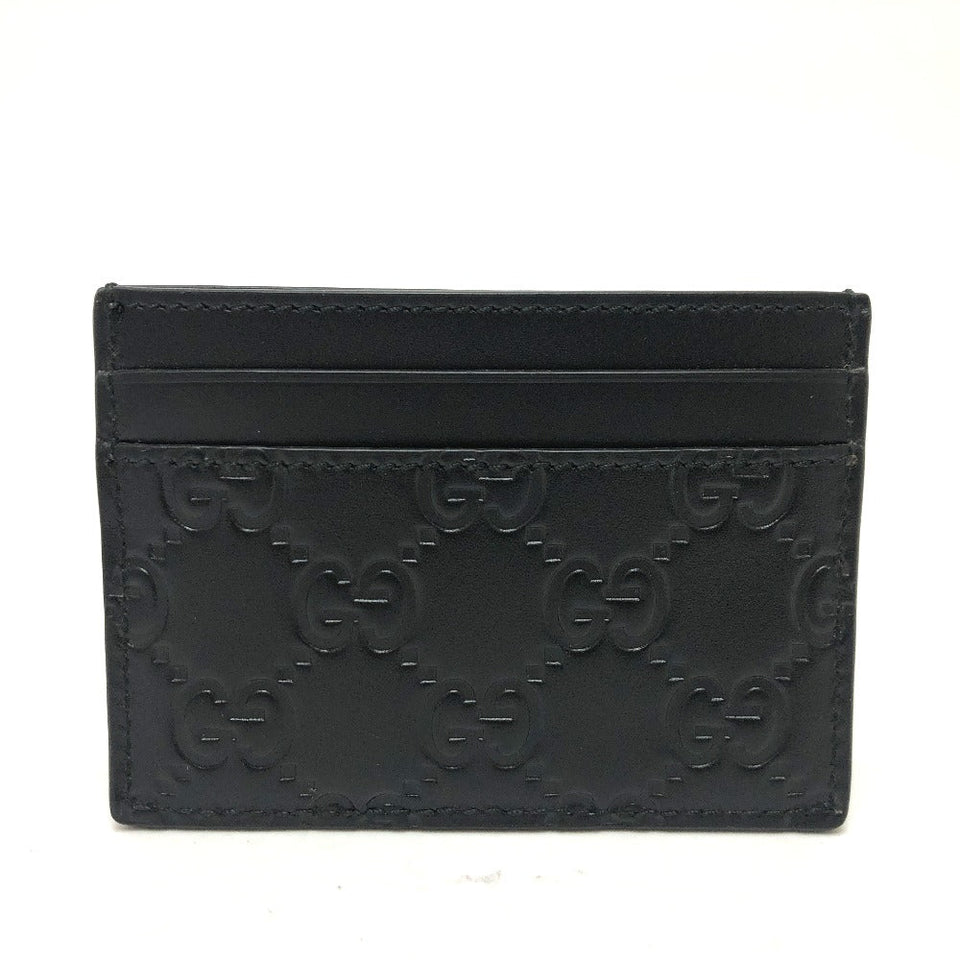 Gucci Card Case 473927 leather black Sima mens