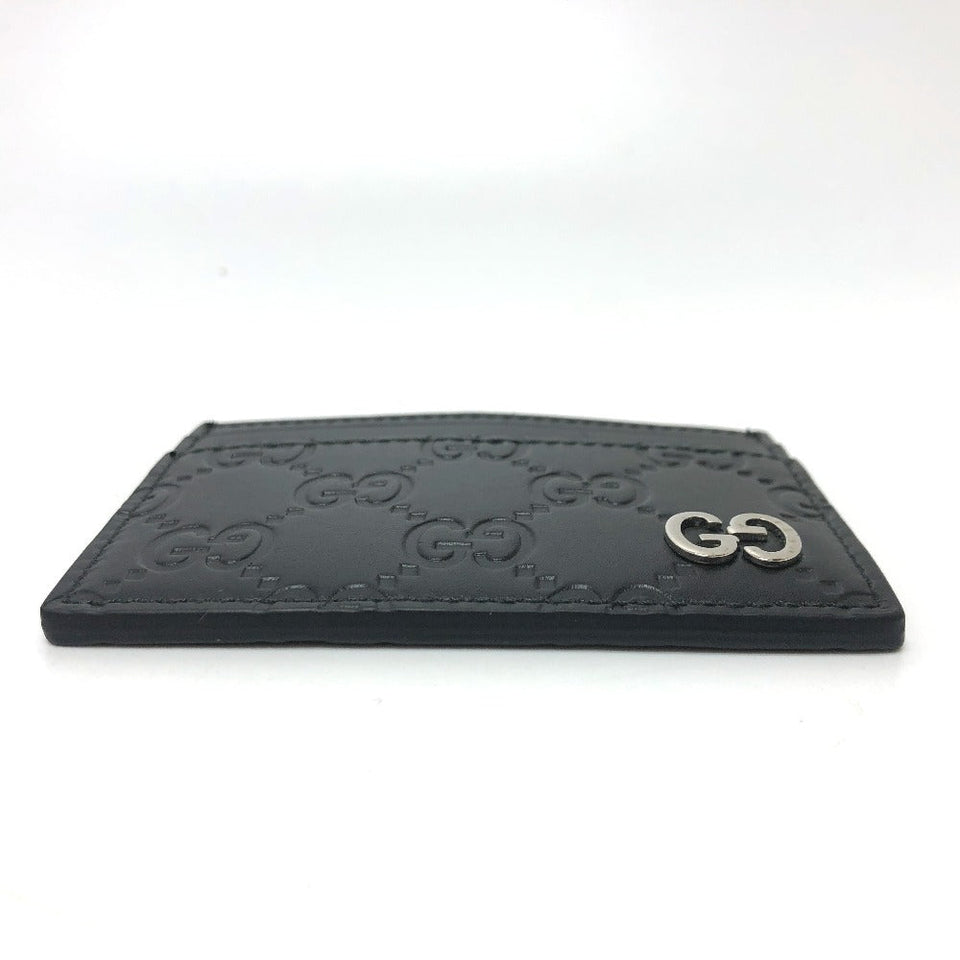 Gucci Card Case 473927 leather black Sima mens