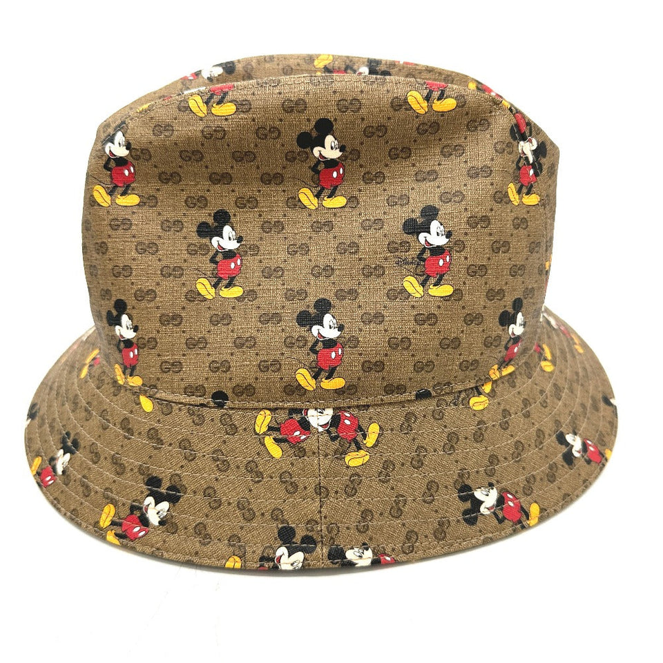 Gucci hat 602978 GG Supreme Canvas Brown Mini GG DISNEY Mickey Mouse unisex(Unisex) L