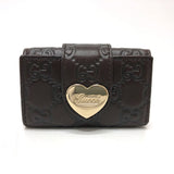 Gucci Key case Key holder  203551 leather Brown GG Heart plate Women