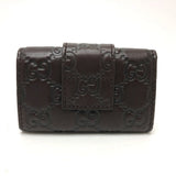 Gucci Key case Key holder  203551 leather Brown GG Heart plate Women