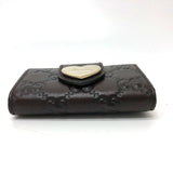 Gucci Key case Key holder  203551 leather Brown GG Heart plate Women