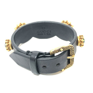Gucci bracelet leather black Taiga head mens