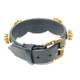 Gucci bracelet leather black Taiga head mens