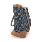 Gucci Tote Bag 631685 denim blue Ophidia GG denim Medium tote Women