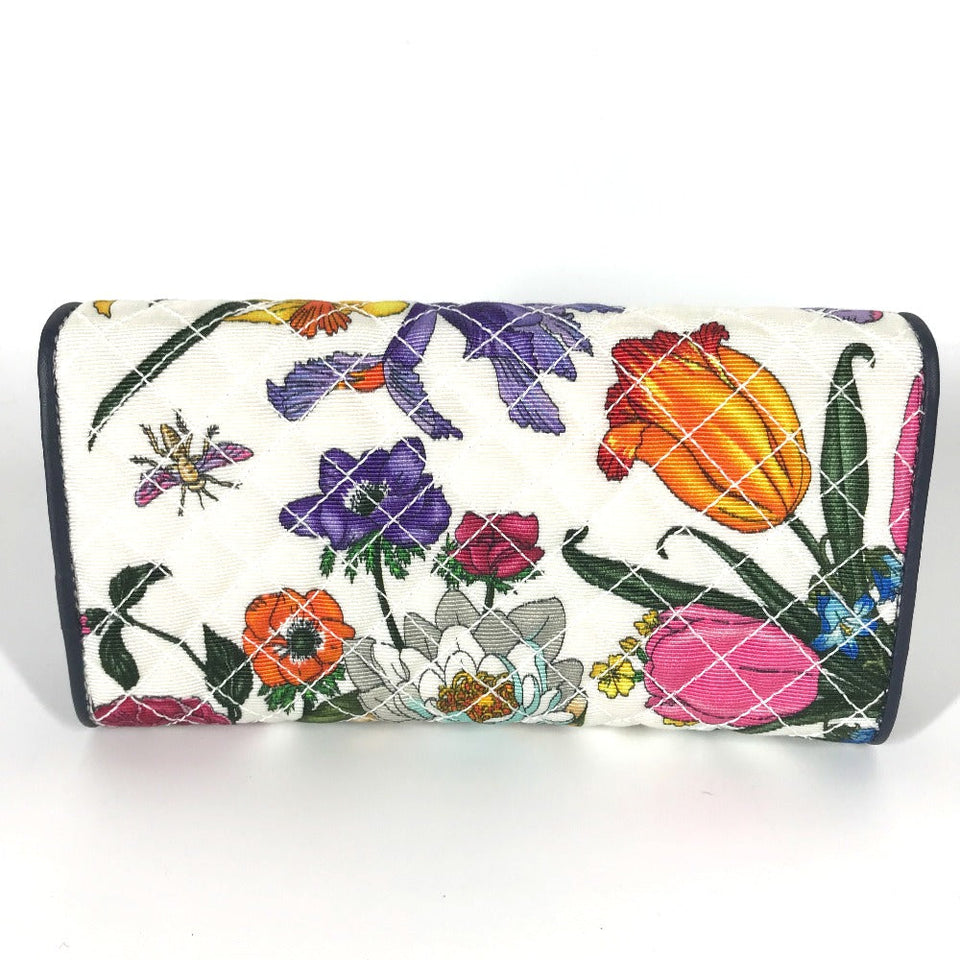 Gucci Long Wallet Purse 536352 canvas multicolor Flora Floral Flower GG Continental wallet Women