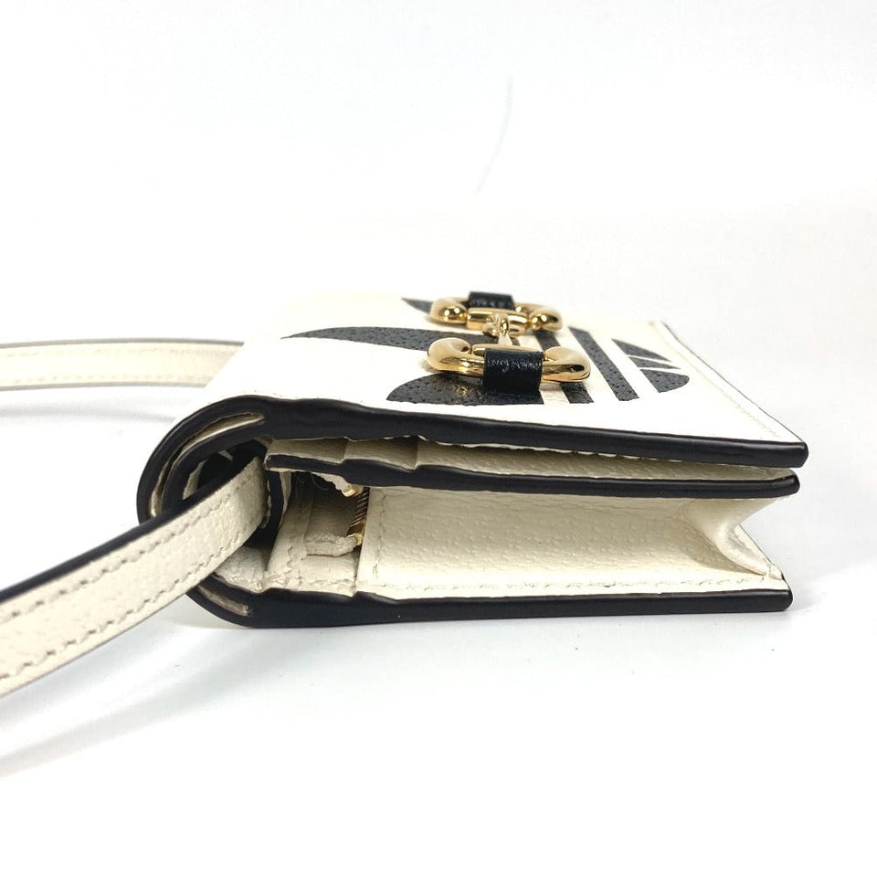Gucci Folded wallet 702248 leather white adidas adidas collaboration Horsebit