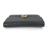 Gucci Shoulder Bag 510314 leather black Interlocking G Chain wallet Women