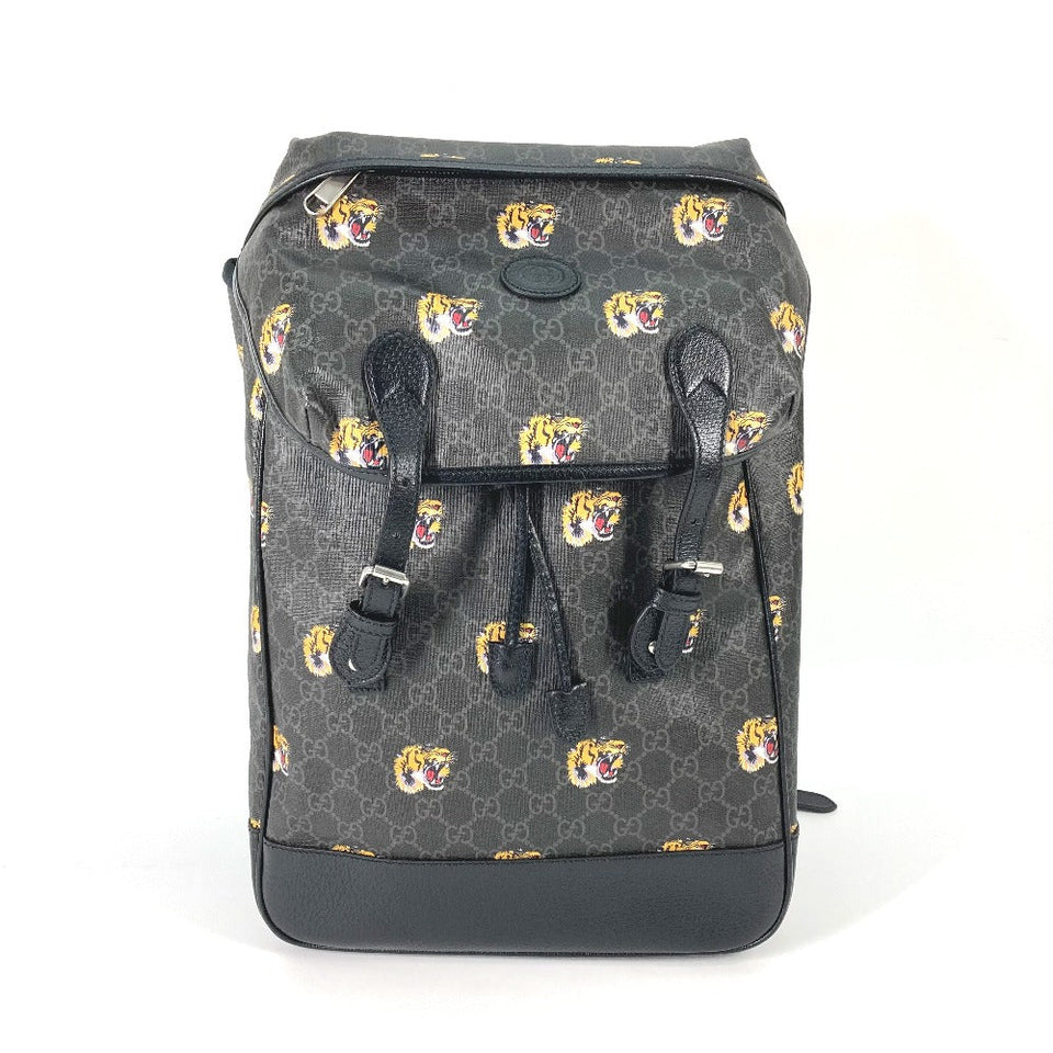 Gucci Backpack 696013 GG Supreme Canvas black Interlocking G Medium backpack mens