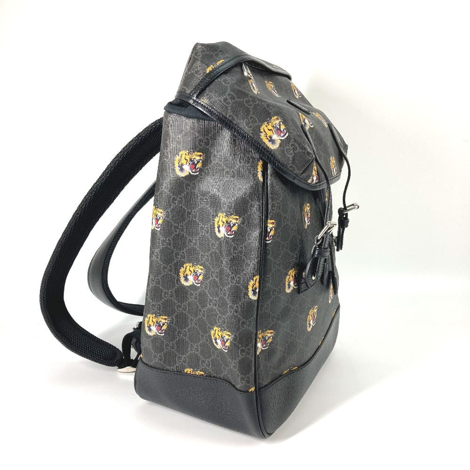 Gucci Backpack 696013 GG Supreme Canvas black Interlocking G Medium backpack mens