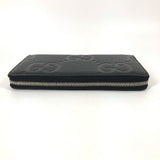 Gucci Long Wallet Purse 739482 leather black Jumbo GG Zip wallet mens