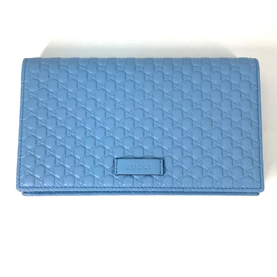 Gucci Shoulder Bag 466507 leather blue Micro Guccisima Shoulder wallet Women