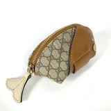 Gucci Coin case 256862 PVC / Leather beige GG plus whale whale Women