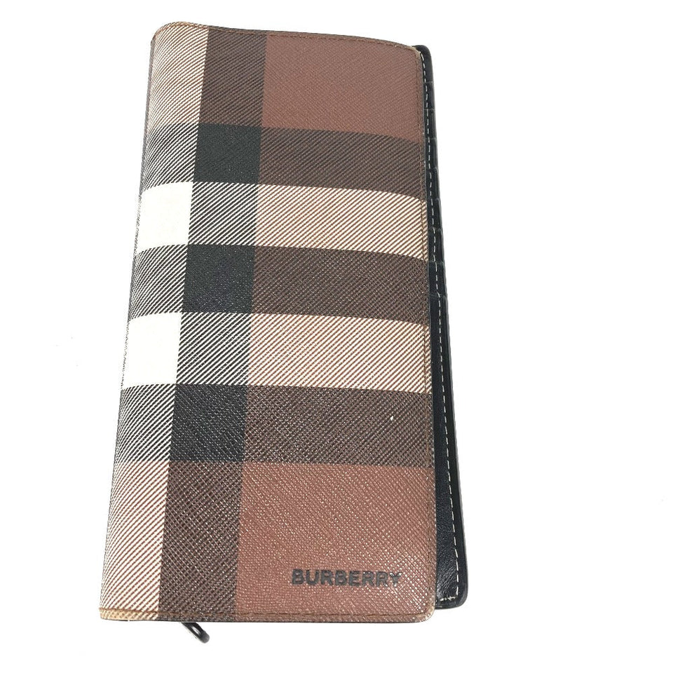 Burberry Long Wallet Purse 8052803 PVC Brown Long wallet giant check mens