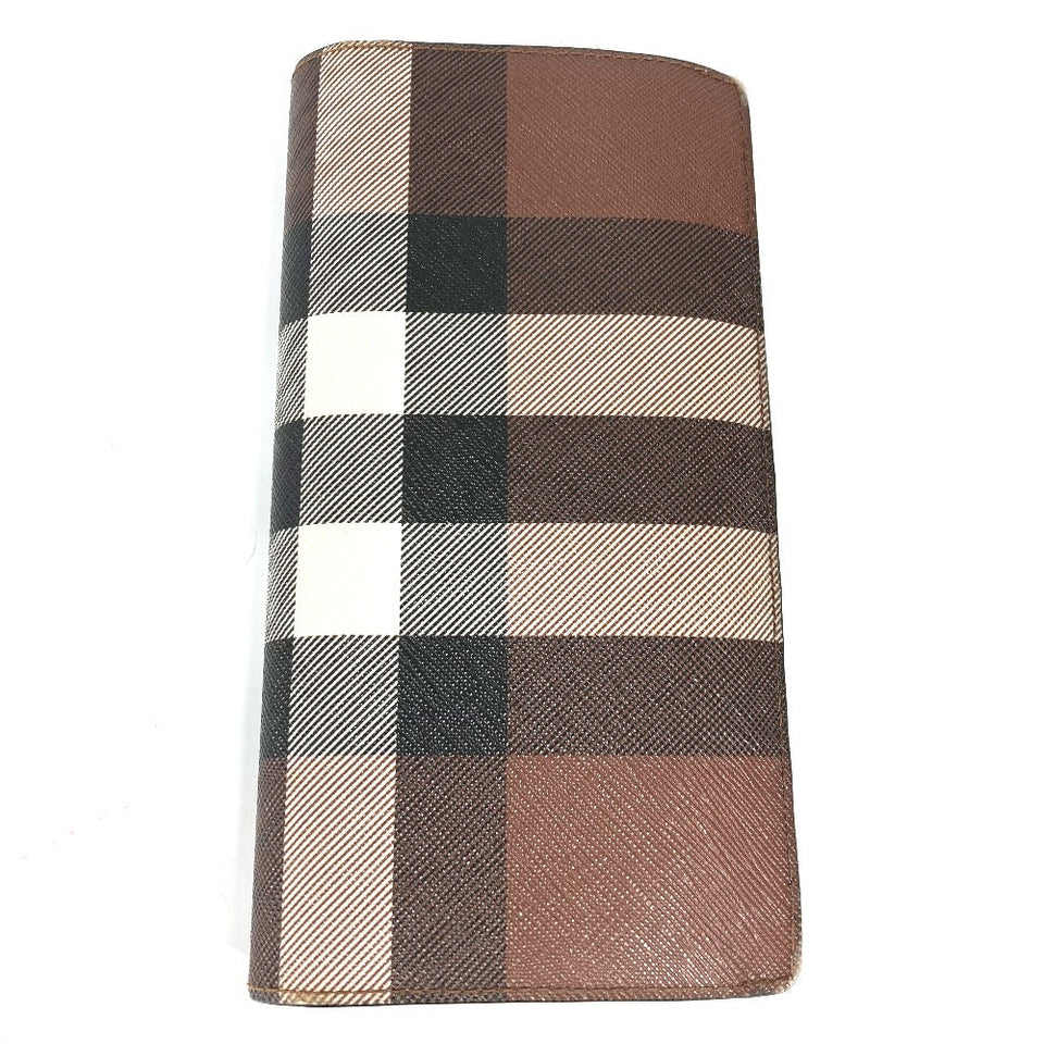 Burberry Long Wallet Purse 8052803 PVC Brown Long wallet giant check mens