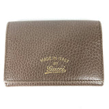 Gucci Card Case 381045 leather Brown typex pink Bifold Wallet Swing Women