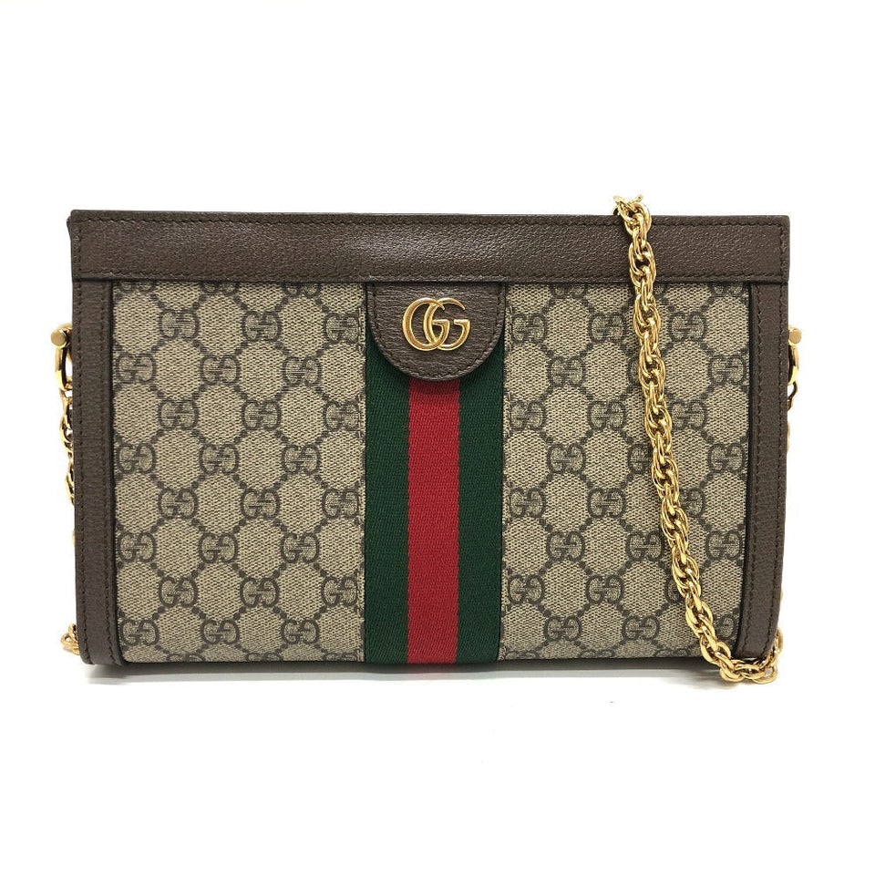 Gucci Shoulder Bag 503877 GG Supreme Canvas Brown Ophidia GG Small Women