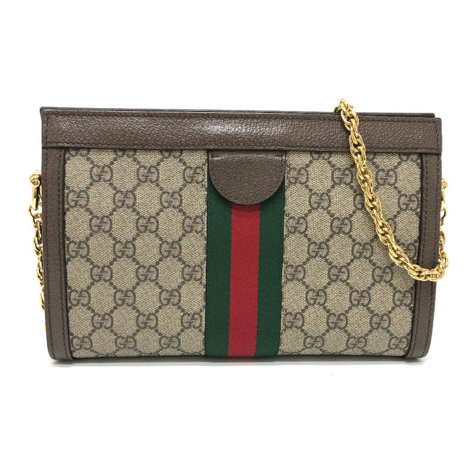 Gucci Shoulder Bag 503877 GG Supreme Canvas Brown Ophidia GG Small Women