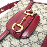 Gucci Shoulder Bag 602204 GG Supreme canvas, leather beige GG Supreme Horsebit 1955 Women