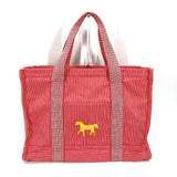 Hermes Tote Bag canvas Red Mothers bag Caval Horse Cheval Stripes