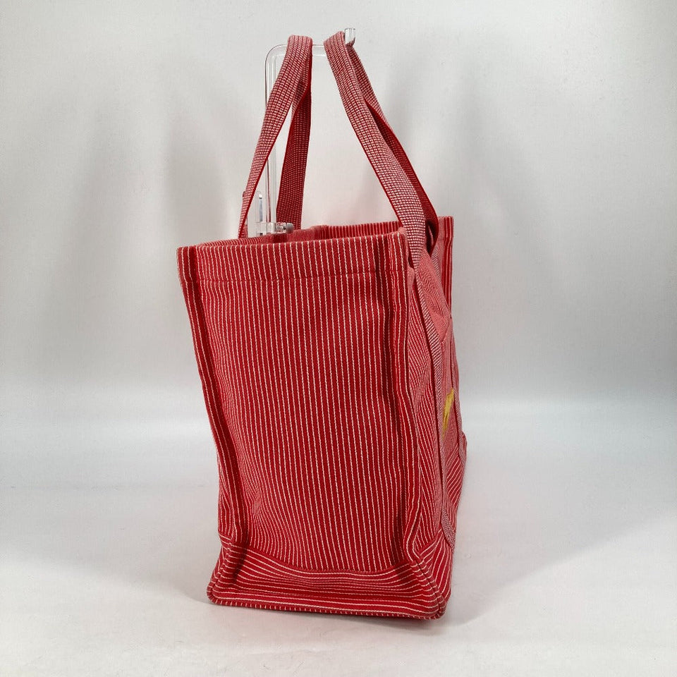 Hermes Tote Bag canvas Red Mothers bag Caval Horse Cheval Stripes