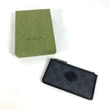 Gucci Coin case 697717 PVC / Leather black GG Supreme Interlocking G Card Case mens