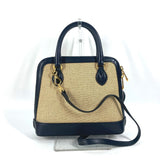 Gucci Handbag 621220 Canvas leather beige x dark navy Horsebit 1955 Small top handle Women