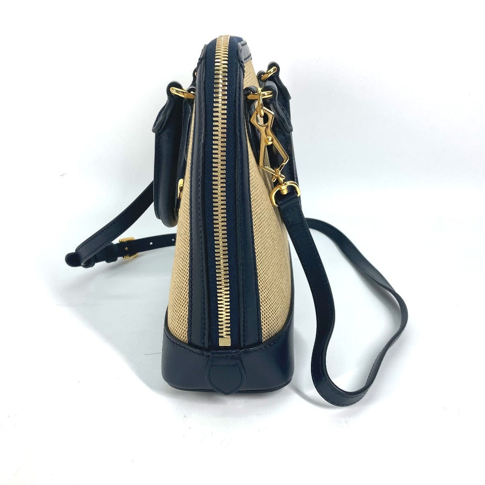 Gucci Handbag 621220 Canvas leather beige x dark navy Horsebit 1955 Small top handle Women
