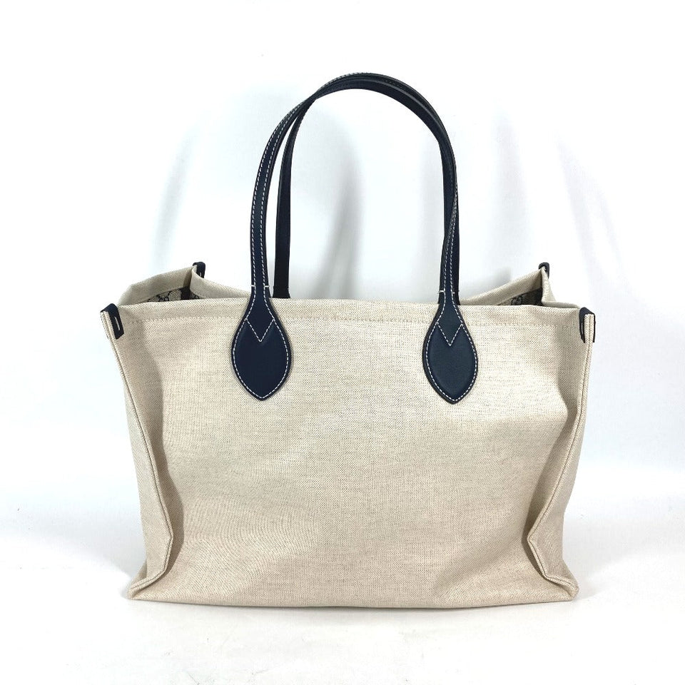 Gucci Tote Bag 772176 Canvas leather Beige typex black Japan limited JAPAN logo print Women