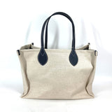 Gucci Tote Bag 772176 Canvas leather Beige typex black Japan limited JAPAN logo print Women