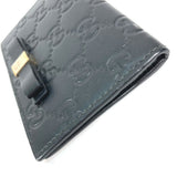 Gucci Card Case 451192 Sima leather black Guccisima GG Ribbon Ribon Women