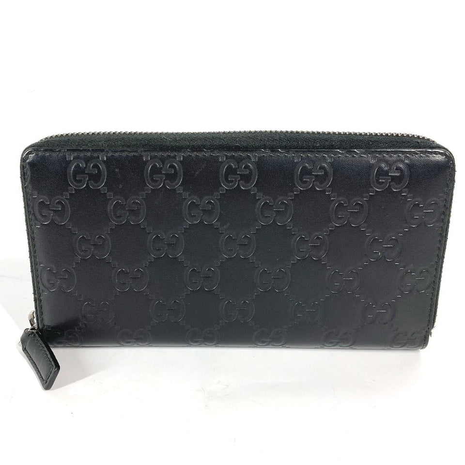 Gucci Long Wallet Purse 307987 Sima leather black Guccisima GG Long wallet Women