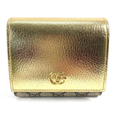 Gucci Folded wallet 598587 leather gold Compact wallet GG Marmont Women