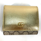 Gucci Folded wallet 598587 leather gold Compact wallet GG Marmont Women