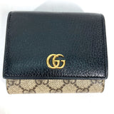 Gucci Folded wallet 598587 Leather PVC beige GG Supreme GG Marmont Women