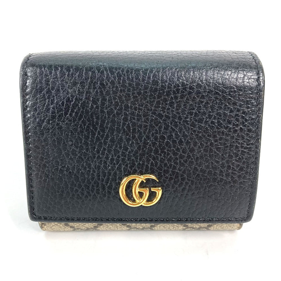 Gucci Folded wallet 598587 Leather PVC beige GG Supreme GG Marmont Women