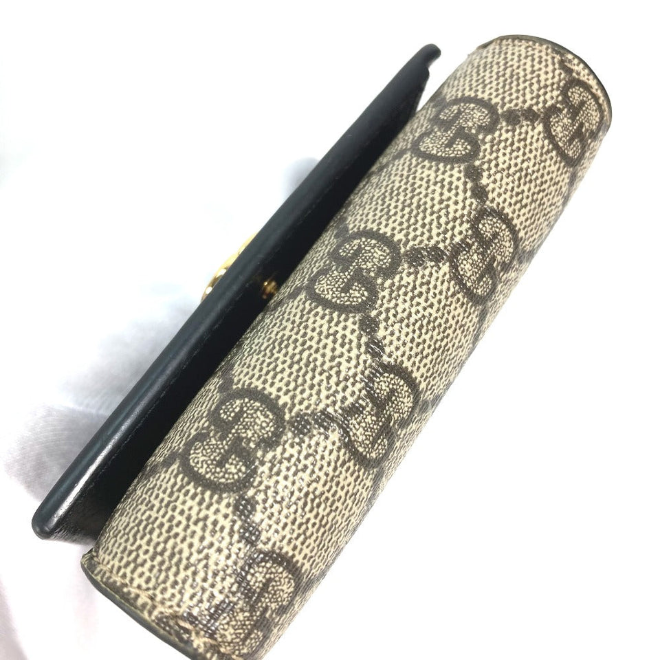 Gucci Folded wallet 598587 Leather PVC beige GG Supreme GG Marmont Women