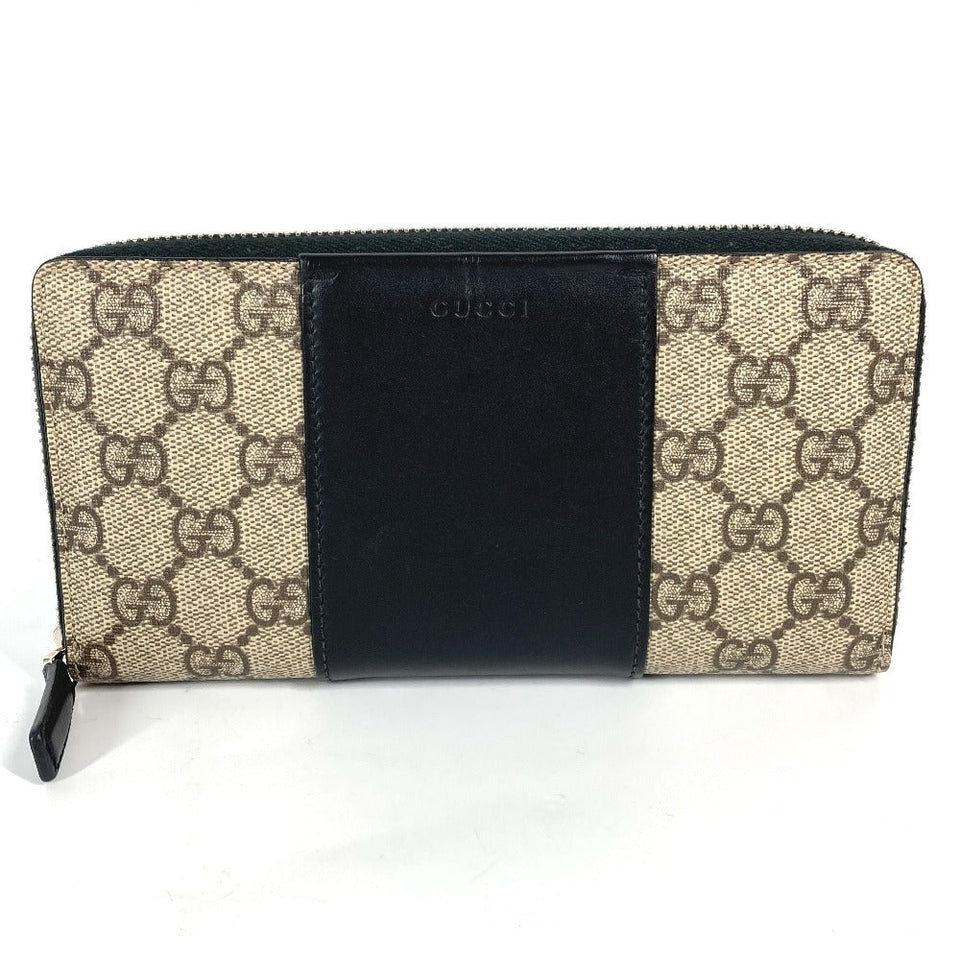 Gucci Long Wallet Purse 451249 PVC leather beige GG Supreme Long wallet Women
