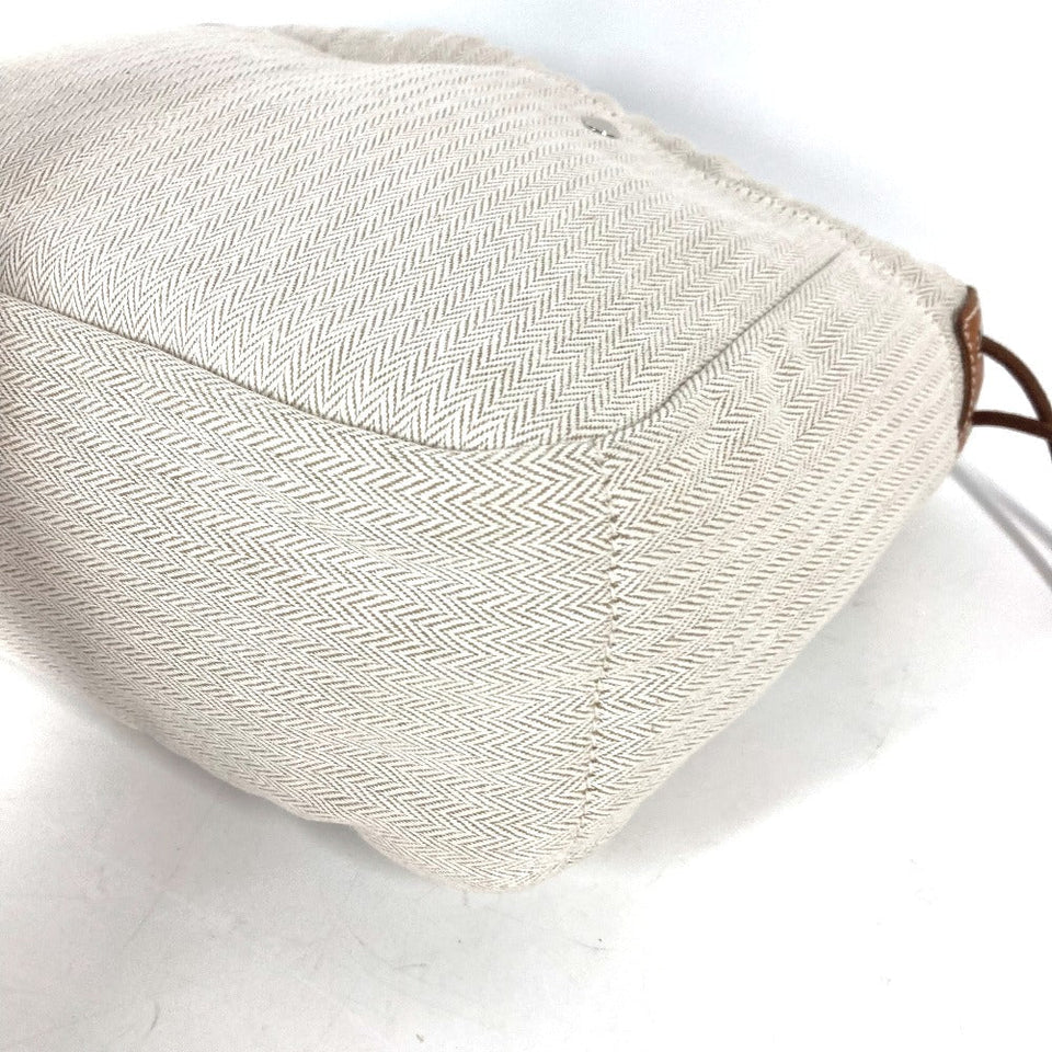 Hermes Pouch Toile Chevron Vaubarenia beige Foolby 25