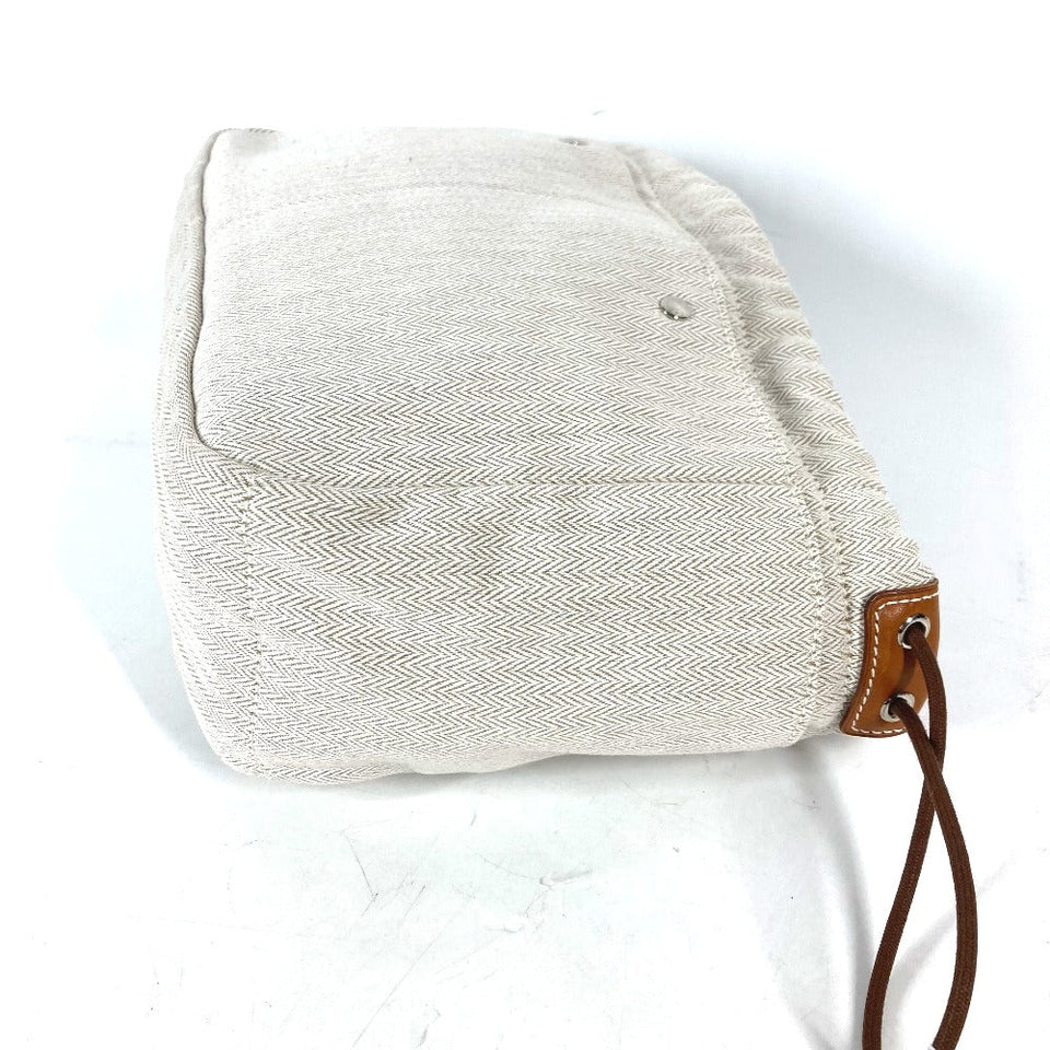 Hermes Pouch Toile Chevron Vaubarenia beige Foolby 25