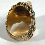 Gucci Ring 402763 metal gold Lion Animal Lion with Stone Women 19