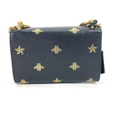 Gucci Shoulder Bag 432182 leather black Crossbody bag pochette PADLOCK BEE Women