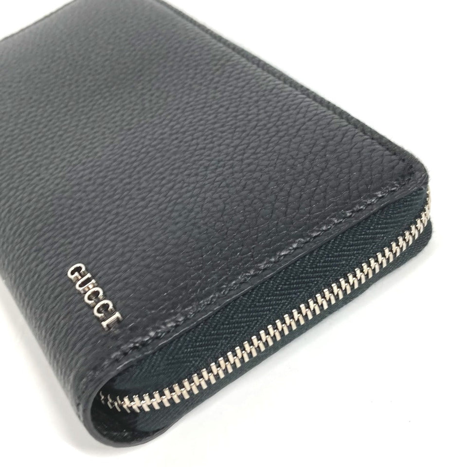 Gucci Long Wallet Purse 771154 leather black Long wallet logo zip around wallet mens
