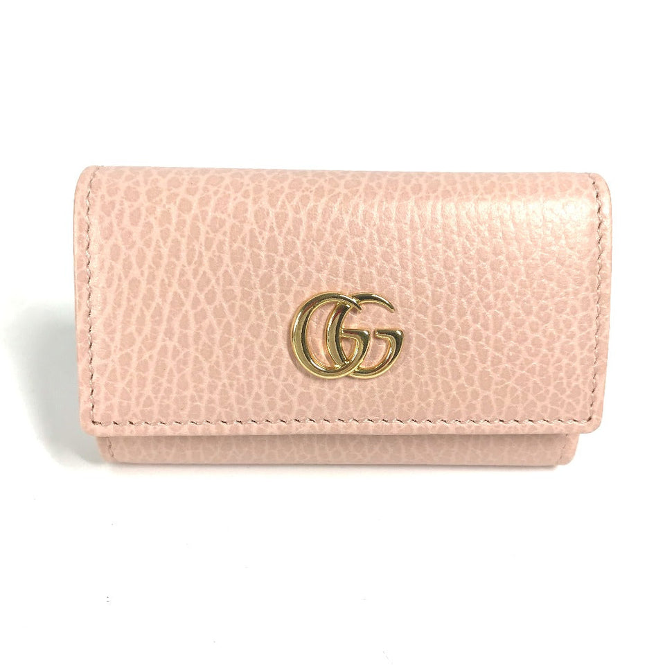Gucci Key case Key holder  456118 leather pink GG Marmot Double G Women