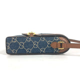Gucci Shoulder Bag 625615 Denim, Leather Blue x brown GG denim Horsebit 1955 mini bag Women