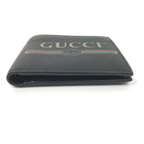 Gucci Folded wallet 496316 leather black Vintage logo print mens