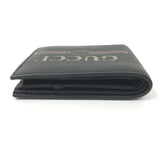 Gucci Folded wallet 496316 leather black Vintage logo print mens