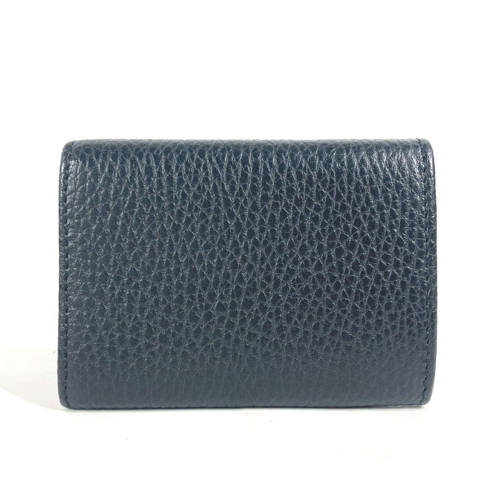 Gucci Trifold wallet 523277 leather black GG Marmont Women
