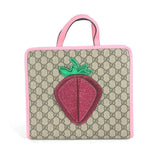 Gucci Handbag 630589 GG Supreme canvas, leather pink Chilled license GG Supreme Strawberry Strawberry Glitter Kids
